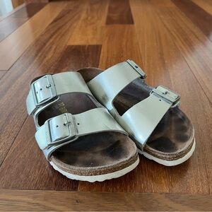 Birkenstock Silver Buckle Sandals